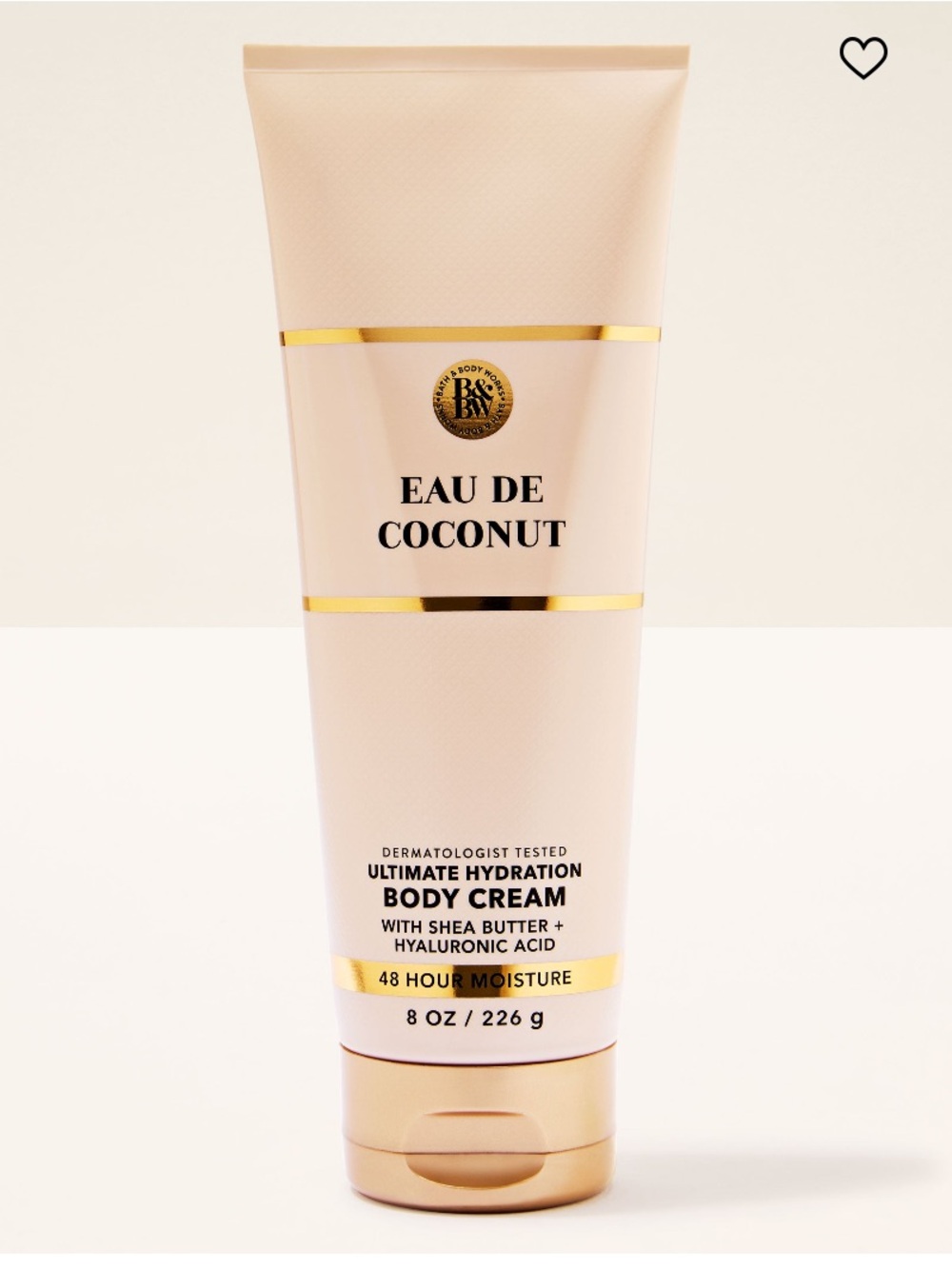 🥥 “EAU DE COCONUT” B&BW 48-Hour Ultimate Hydration Body Cream, 8-oz / 226 g, NWT